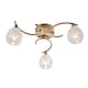 image 1 of Boyer 3 Light Semi Flush Multi Arm Ceiling Light Antique Brass, Glass, G9