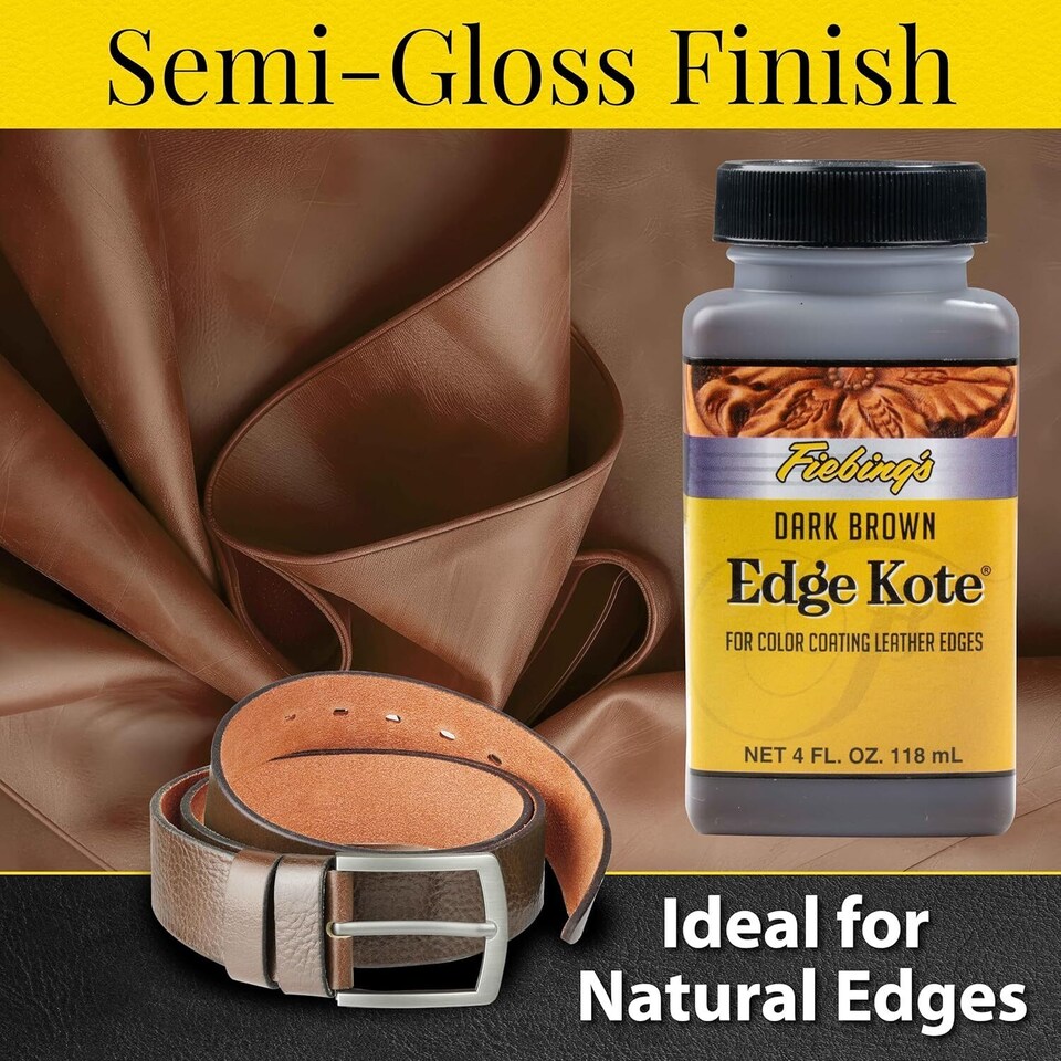 image 1 of Fiebing's Edge Kote - Leather Edge Sealer and Finisher 4oz | Brown | Dark Brown