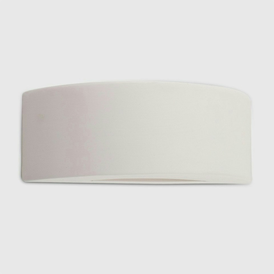 image 1 of ValueLights Pair of - Modern Curved Ceramic Uplighter Wall Wash Lamps In White Finish | White