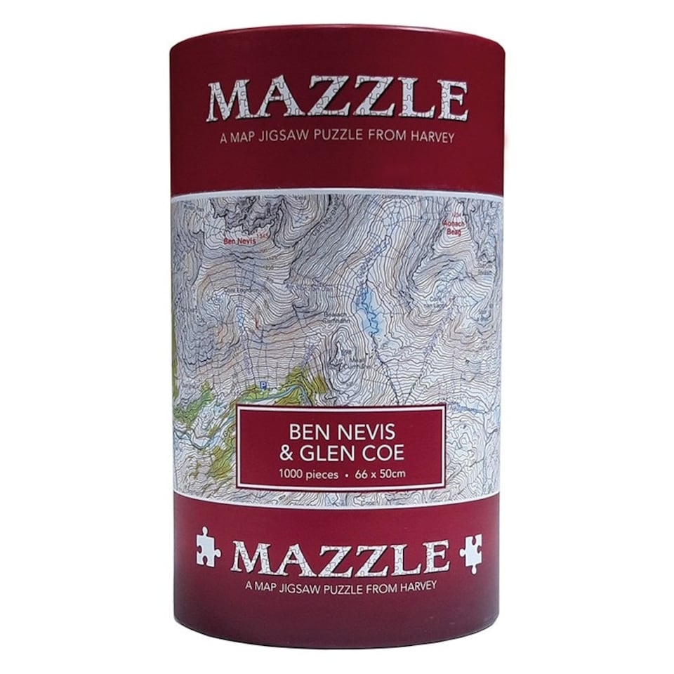image 1 of Harvey Ben Nevis & Glen Coe Mazzle Map Jigsaw Puzzle 1000pcs