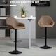 image 3 of HOMCOM Adjustable Bar Stools Set of 2, Swivel Barstool W/ Footrest Dark Brown