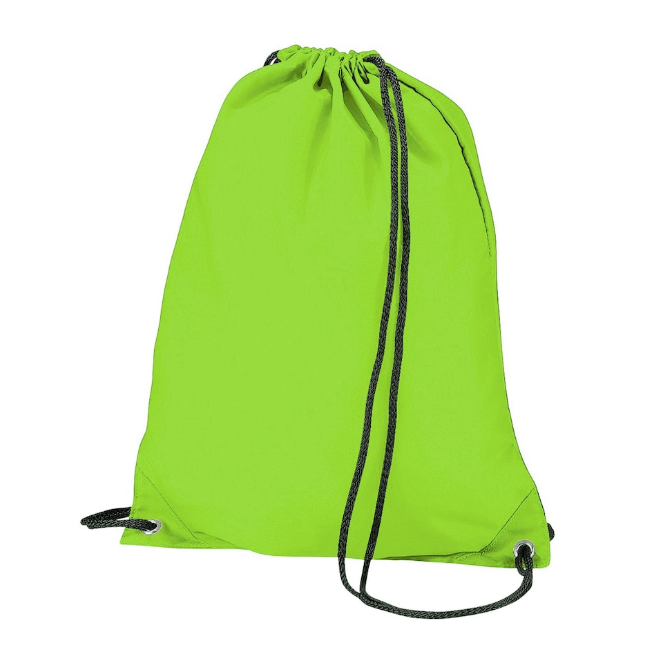 image 1 of BagBase Budget Water Resistant Sports Gymsac Drawstring Bag (11L) - Lime Green - One Size | Green | One Size