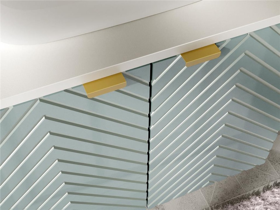 image 1 of Bathroom Wall Cabinets Furniture Set Green 600mm Vanity Tallboy Herringbone Cara