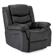 Chester Electric Bonded Leather Automatic Recliner Heat & Massage Chair (Black)