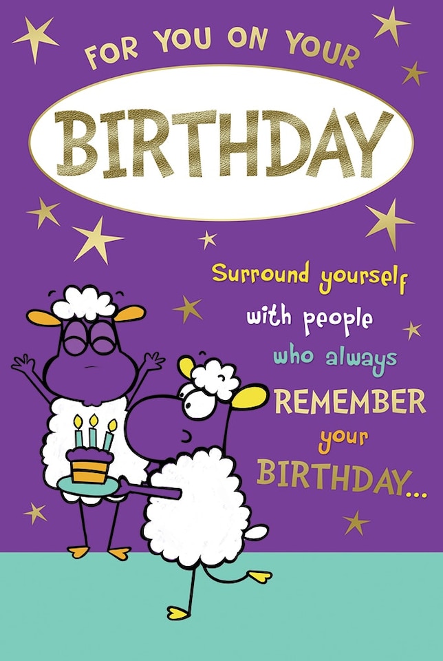 For You On Your Birthday Cute Sheep Design Open Witty Words Card