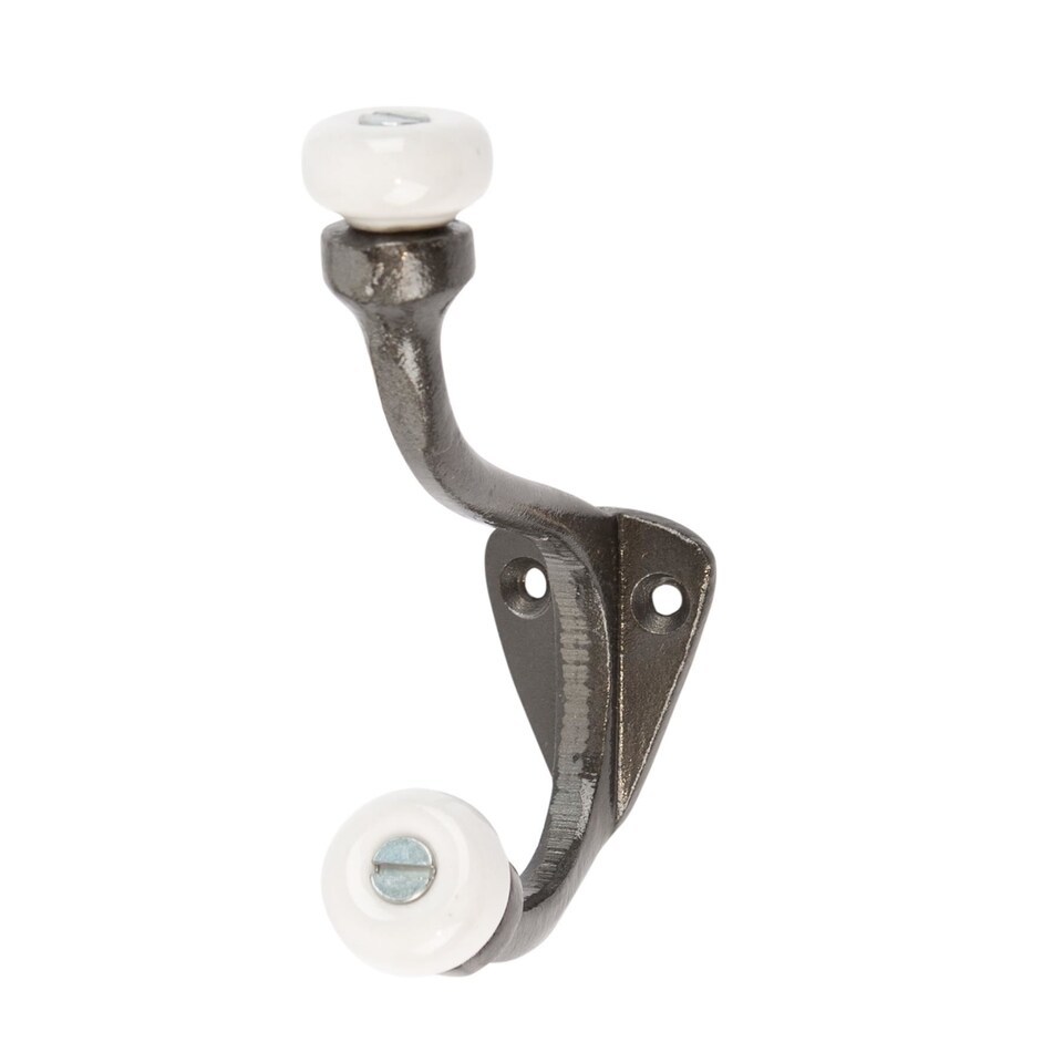 image 1 of Hammer & Tongs White Ceramic Ball Hat & Coat Hook - W30mm x H105mm - Raw