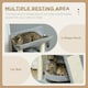 image 3 of PawHut Cat Tree Kitten Tower with Scratching Post Bed Perch Toy, Light Grey