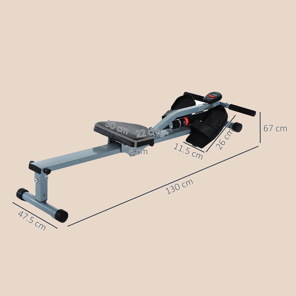 image 1 of HOMCOM 12 Level Fitness Rowing Machine Cardio Fitness Workout and Gym Training