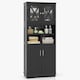 image 1 of COSTWAY Tall Bathroom Cabinet Floor Storage Cabinet Black
