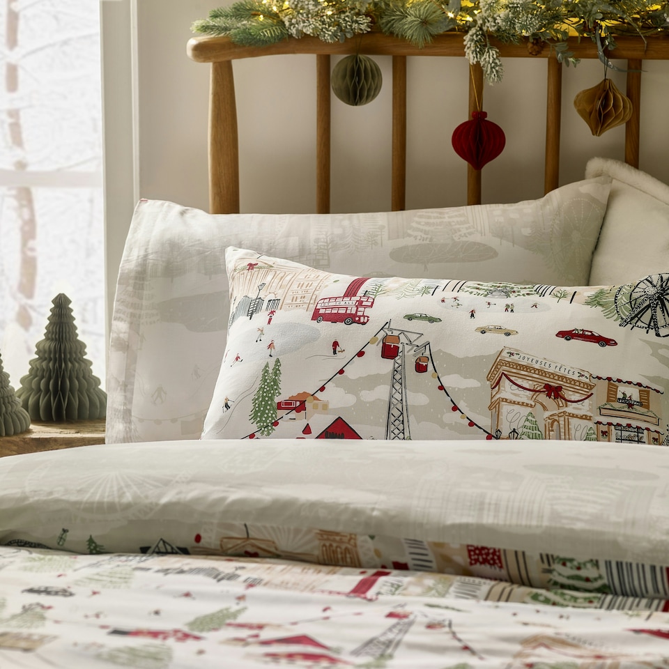 image 1 of furn. Joy To All Printed King Size Duvet Set White | King