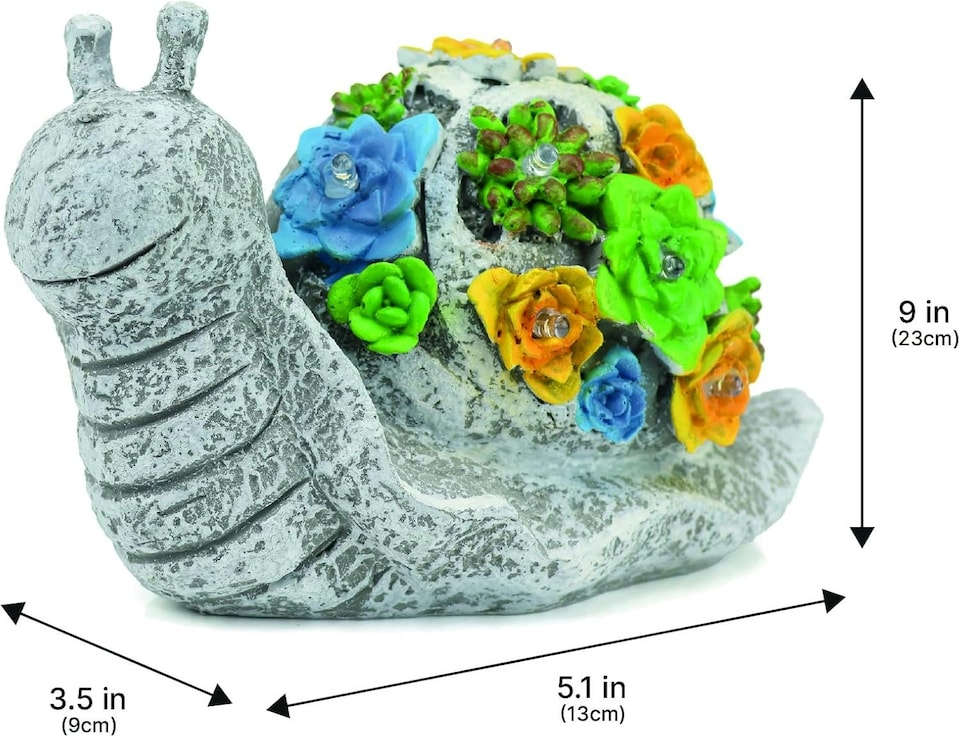 image 1 of Pack of 1 Solar Snail Garden Ornament | Grey | One Size