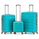 image 1 of Flight Knight Suitcase Sets 3 Piece, Large Suitcase, Extra Large Suitcase, easyJet Cabin Bag 45x36x20cm Underseat Carry On, 100+ Airlines Approved - BA, Ryanair Blue | Aqua/Tan | Large