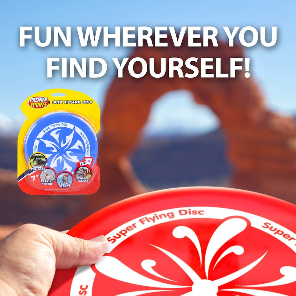 image 1 of PMS Bendy Skimmer Frisbee Outdoor Garden Toy - Bright Blue