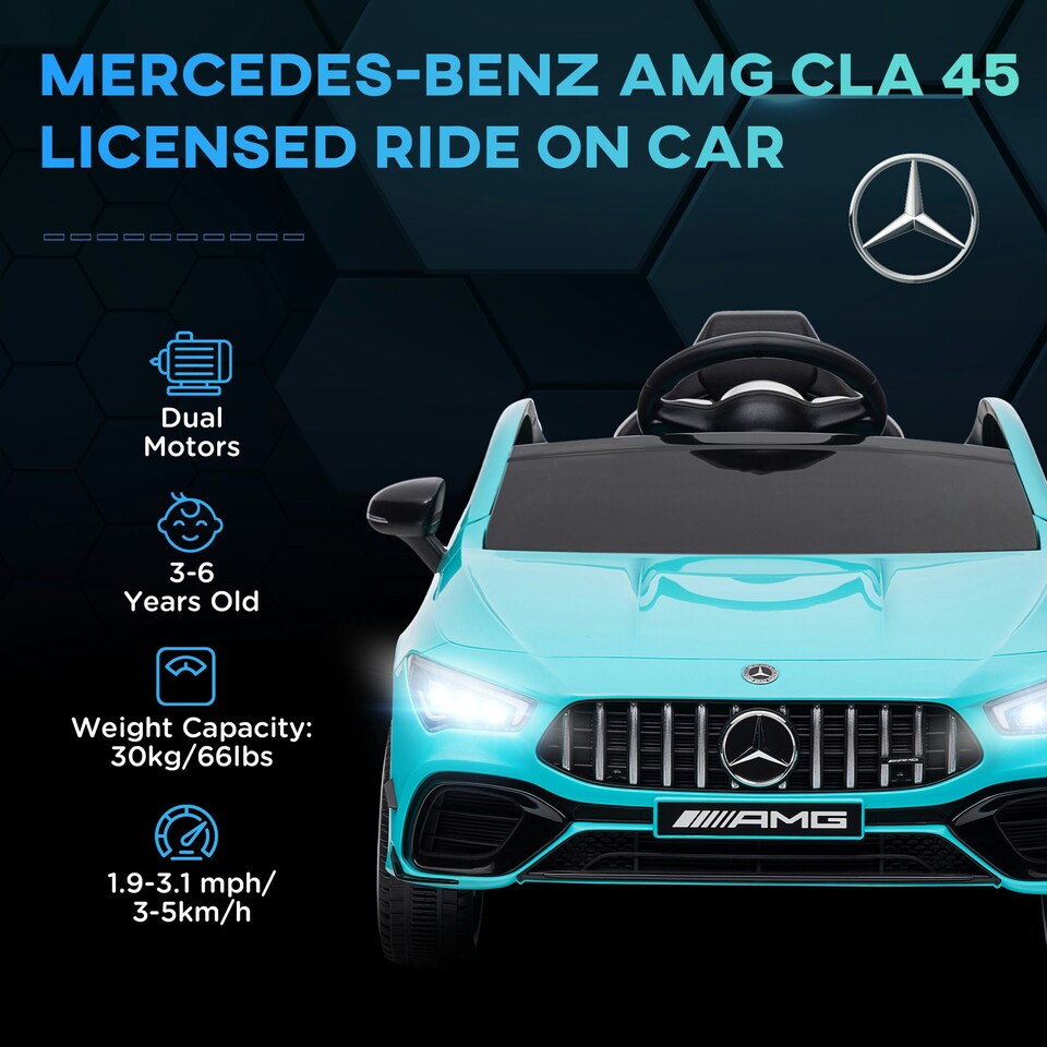 image 1 of AIYAPLAY Mercedes-Benz AMG CLA 45 Licensed 12V Ride on Car - Light Blue