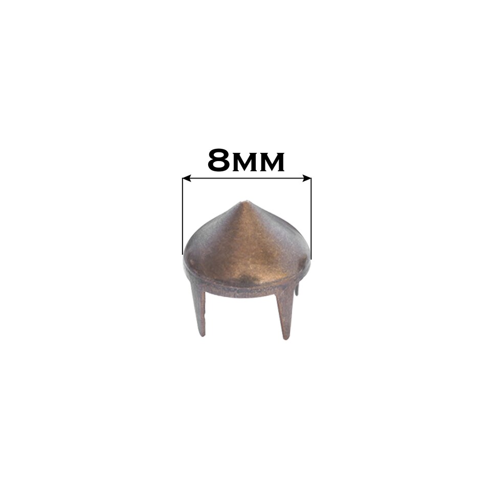 image 1 of 8mm High Cone Punk Studs Hand Pressed Leather Rivets - 50pcs