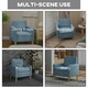 image 7 of HOMCOM Modern Armchair Upholstered Accent Chair for Bedroom Home Office  Blue