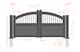 image 2 of Double Swing Gate 4500x1800mm Wood - Vertical Solid Infill, Bell-Curved Top | Brown | 1