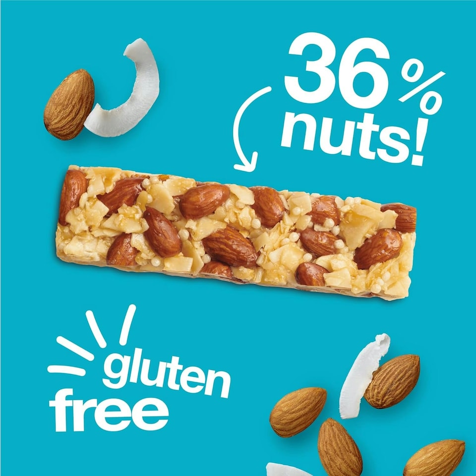 image 1 of KIND Bars, Gluten Free Snack Bars, Almond & Coconut, High Fibre, Healthy Snack, No Artificial Colours, Flavours or Preservatives, Multipack 24 x 40g