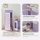 image 5 of Teamson Kids Little Chef Chester Play Kitchen in Purple with Fridge, Stove, 12 Accessories, Shelves & Hooks