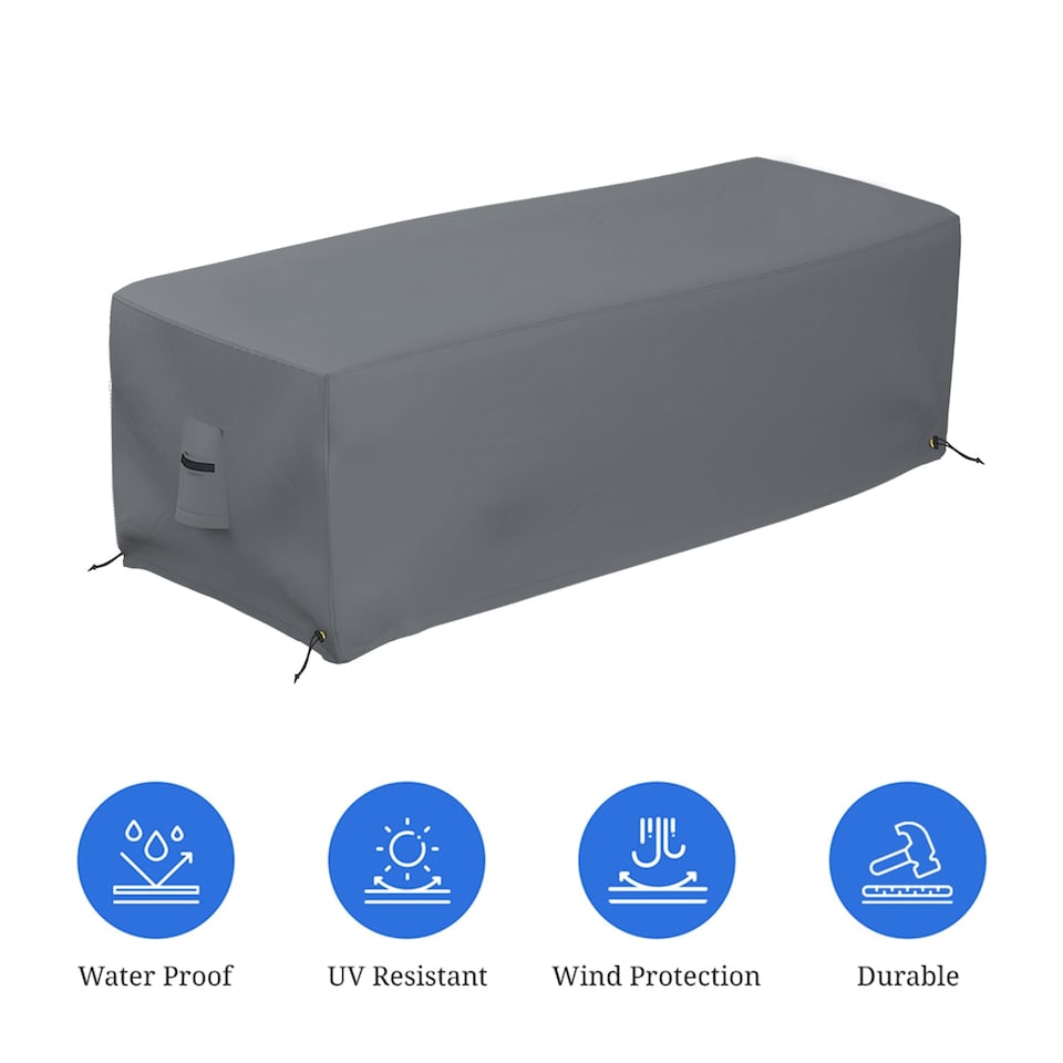 image 1 of Covers&All Rectangular Fire Pit Cover, Rectangle shape, 32 in L x 22 in W x 17 in H, Grey