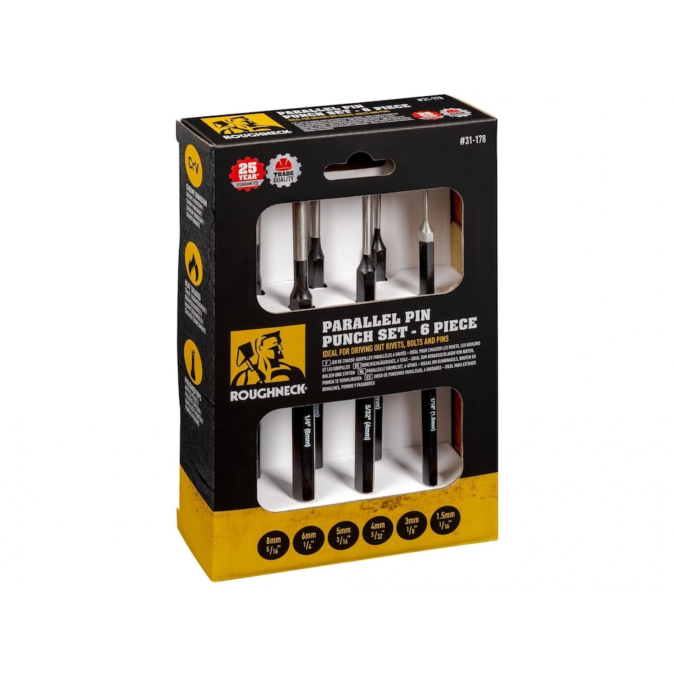 image 1 of Roughneck Parallel Pin Punch Set 6 Piece | Multi | Multi Colour | One Size | 1