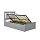 image 1 of Francis Grey Wooden Ottoman Bed And Quartz 1000 Pocket Sprung Mattress Single | Multi
