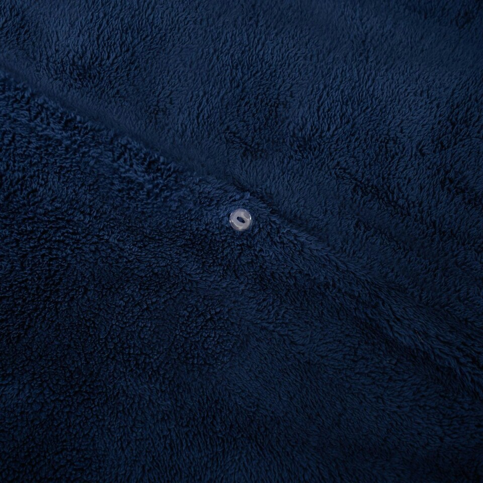 image 1 of OHS Teddy Fleece Ultra Soft Duvet Cover and Pillowcase Bedding Set, Double - Navy Blue