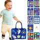 image 1 of Busy Board Montessori Sensory Toy – 10 Pages Quiet Book for Toddlers, Fine Motor & Learning Skills, Travel Toy for Kids Ages 3+ (Blue)