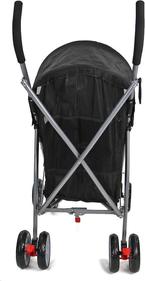image 1 of Pet Stroller Dog Cat Puppy Pram Pushchair Travel Cart Jogging Buggy Carrier (Black with Cover)