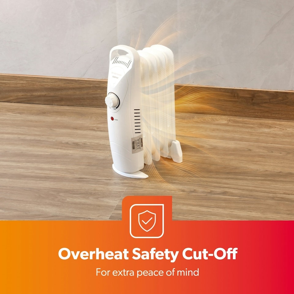 image 1 of GEEPAS Mini Oil Filled Radiator Heater 450W, 5 Fin