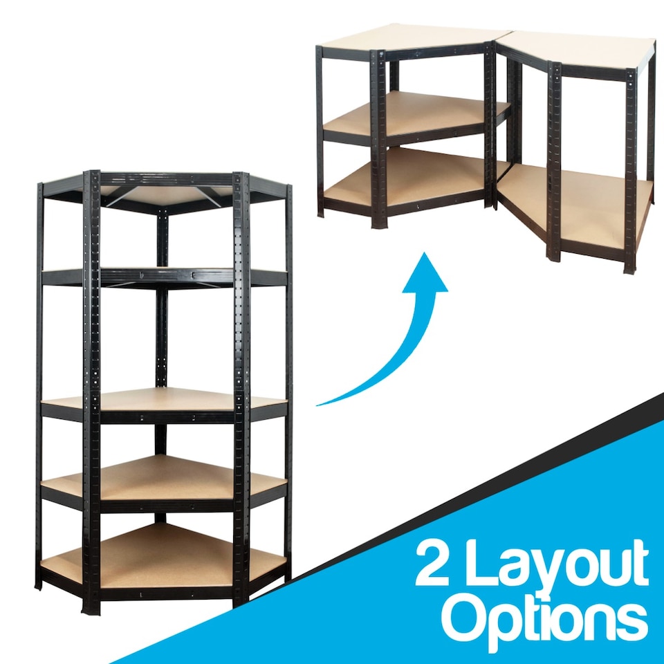 image 1 of TekBox Boltless Garage Corner Shelving Rack