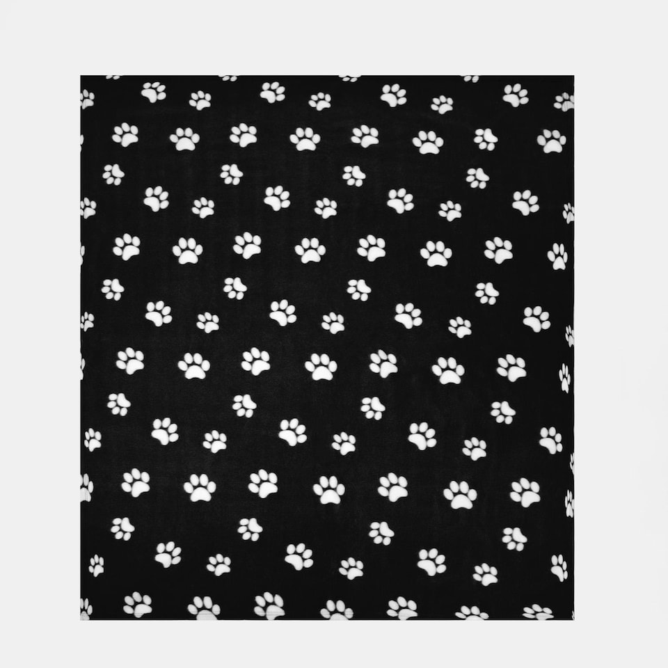 image 1 of OHS Pet Dog Blanket Crate Paw Puppy Animal Mat, 120x150cm - Black