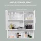 image 6 of kleankin Bathroom Mirror Cabinet, Wall Mounted Storage Cupboard Organizer with Double Doors and Adjustable Shelf, White