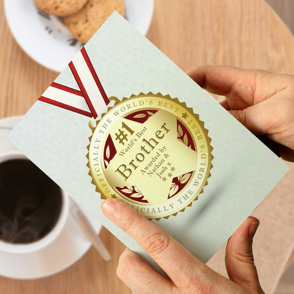 image 1 of Personalised Number 1 Medal Card