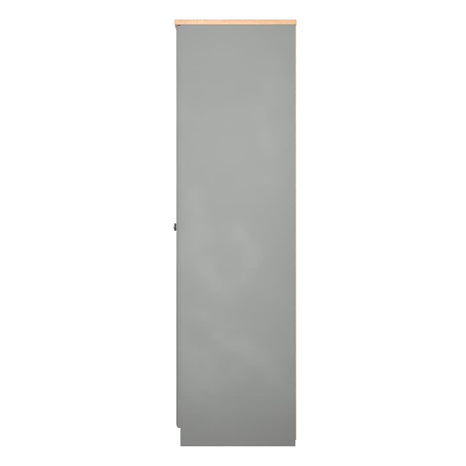 image 1 of Surrey Double Wardrobe in Dusk Grey & Bardolino Oak (Ready Assembled) | Grey | Dusk Grey & Bardolino Oak