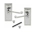 image 2 of Golden Grace 5 Pair Georgian Lever Latch Door Handles in Polished Chrome - 107mm x 48mm | Chrome | 5 Pairs