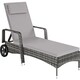 image 1 of Sun Lounger - 6-position backrest, weather and UV-resistant, soft pillow, two wheels | Grey | grey/light grey | 1