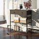 image 9 of COSTWAY Entryway Narrow Console Table w/Charging Station Brown
