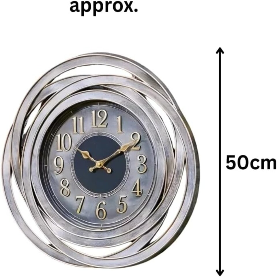 image 1 of Marco Paul 51cm Grey Abstract Wall Clock Grey