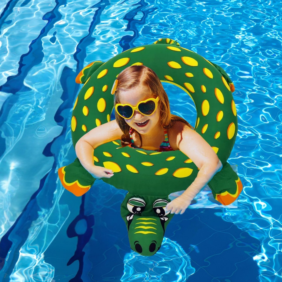 image 1 of Animal-Designed Swimming Ring for Kids | Green | 1
