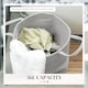 image 4 of HOMCOM 36L Laundry Hamper, Cotton Rope Laundry Basket with Handles, Collapsible Washing Bin, 38 x 45cm, Grey