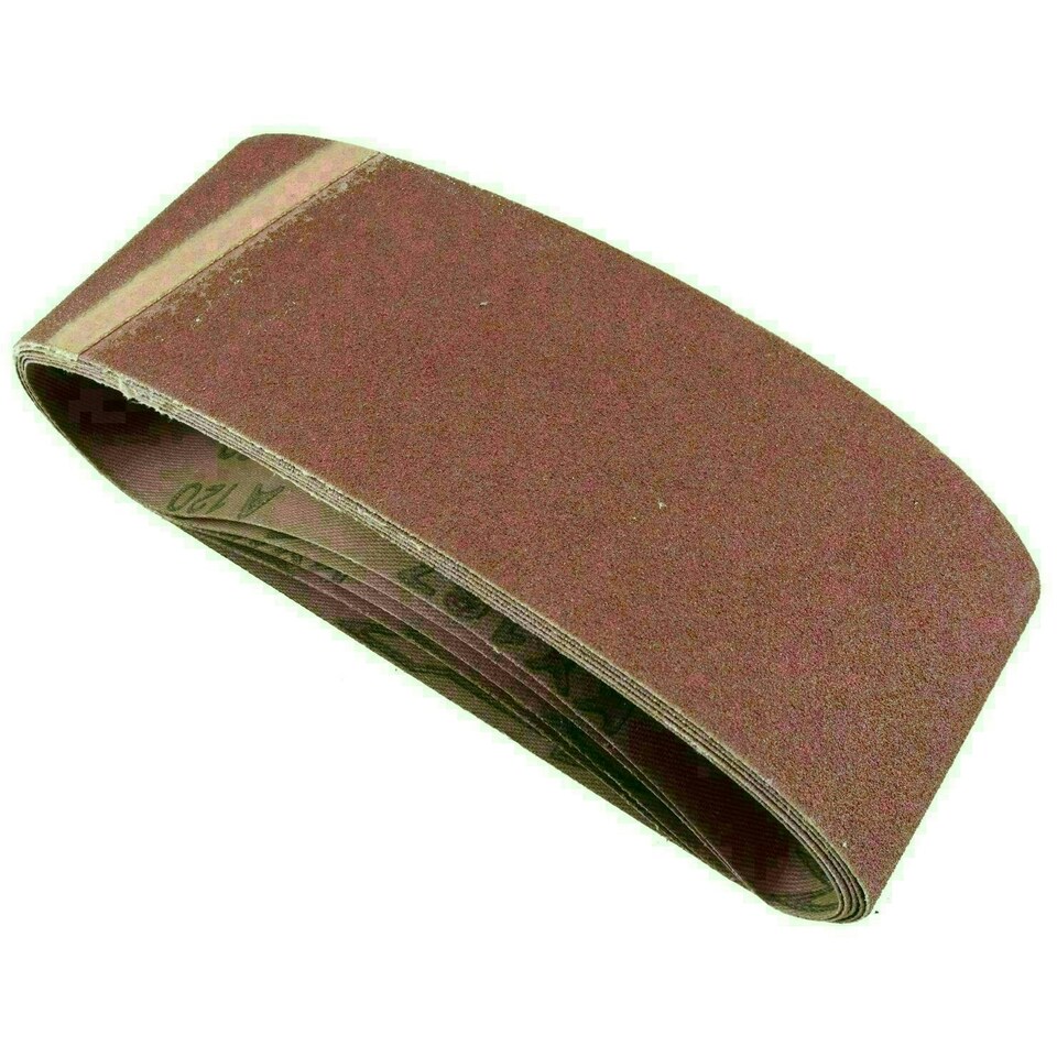 image 1 of Belt Power Finger File Sander Abrasive Sanding Belts 410mm x 65mm 120 Grit 5 PK