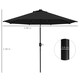 image 5 of Outsunny 2.7m Patio Garden Umbrella Outdoor Parasol Outdoor Market Table Umbrella with Tilt Crank and 24 LEDs Lights Black