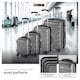 image 3 of Suitcase Set of 4 ABS Hard Shell Luggage Travel Trolley 4 Wheel Lightweight Telescopic Handle | Silver | grey | 1