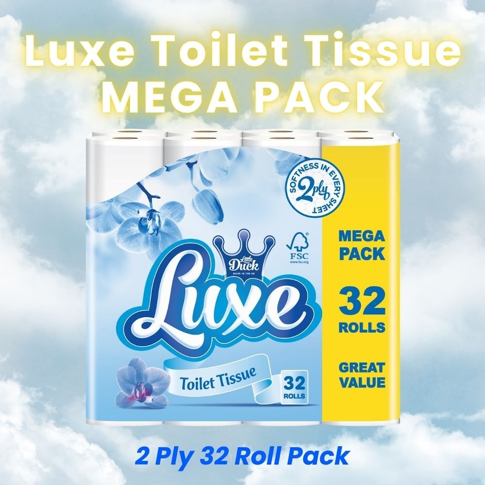 image 1 of Luxe Mega 32 Pack 2-Ply Toilet Tissue | White | 2 - White | 2 Mega Pack | 2