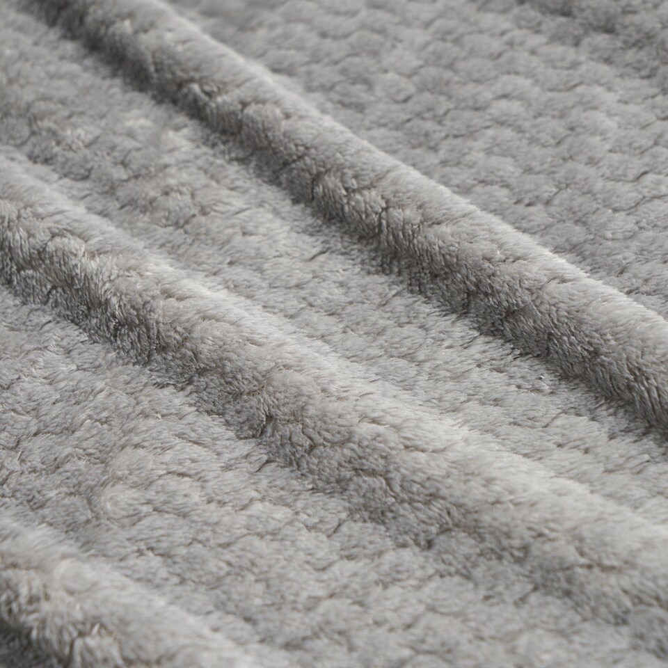 image 1 of OHS Luxury Large Waffle Honeycomb Mink Warm Throw - 125 x 150cm | Grey | Mid Grey
