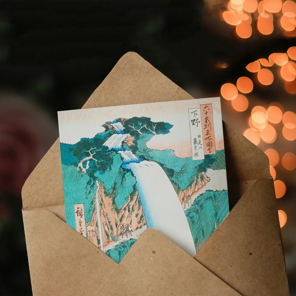 image 1 of Utagawa Hiroshige Japanese Art Card Mount Nikko Urami Waterfall