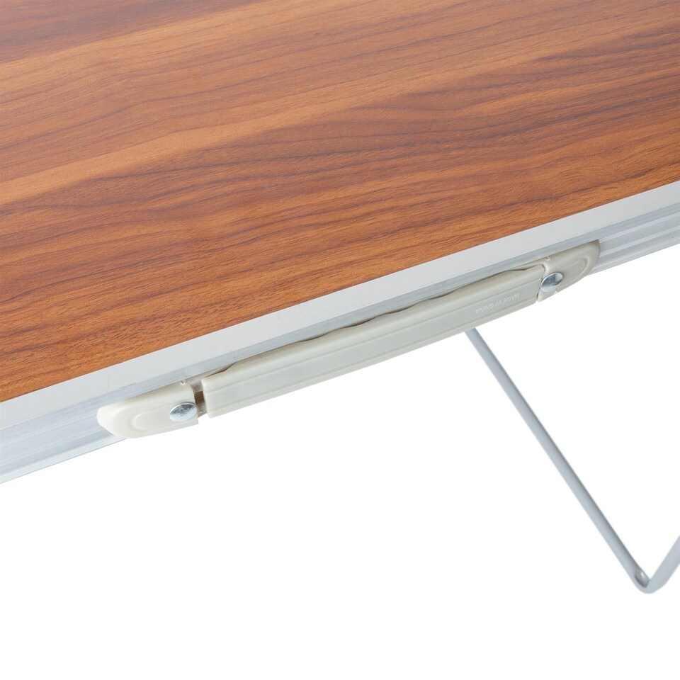 image 1 of Harbour Housewares Folding Metal Camping Table - 80cm x 60cm - Wood | Brown | Wood