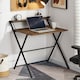 image 1 of Vida Designs Brooklyn Foldable Computer Desk Home Office Workstation, Dark Wood