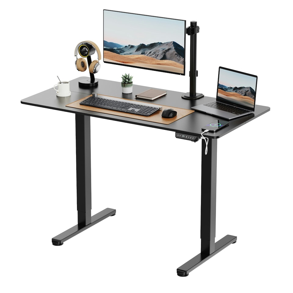 image 1 of VonHaus Large Adjustable Electric Standing Desk with USB-C charging